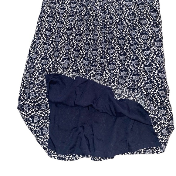 Garnet Hill Crepe Blue Patterned Dress Size Medium - Picture 9 of 11